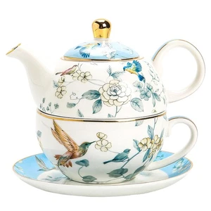 Porzellan Tea for One Teekanne und Tasse Set, Vintage Floral Porzellan Teekanne Se... - Bild 1 von 6