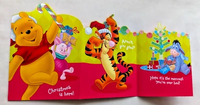 Tarjeta de felicitación NAVIDAD WINNIE THE POOH BEAR Disney Piglet Tigger Eeyore Foto 1 de 4