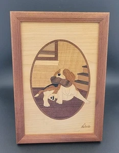 NELSON HUDSON RIVER INLAY "Beagle With Shoe" 9 Different Woods 4 Diff Countries  - Picture 1 of 7