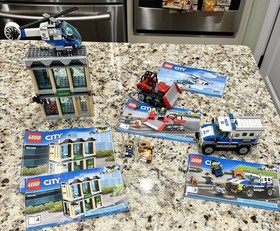 LEGO CITY Bulldozer Break-in (60140) Manuals & Extras Police Bank Helicopter EUC