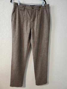 Men’s Brooklyn Fit Herringbone Wool-Blend Pants Size 31 – Brown Tweed Casual... - Picture 1 of 11