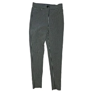 Women's ZARA Black Plaid Capri Pants Snap & Zip Closure Size Medium - Picture 1 of 5