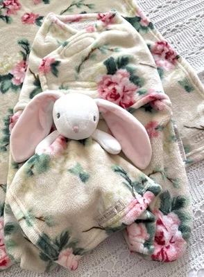 Lote 3 Mantas y Más Allá Floral Conejito Manta Envoltura Lovey Manta de Seguridad Foto 1 de 4
