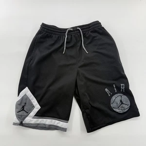 Nike Jordan Dri-Fit Basketball Shorts Black Gray Mesh Youth XL 13-15Y Pockets - Picture 1 of 9