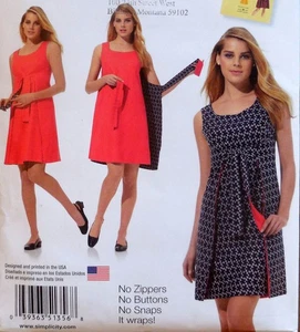 SIMPLICITY 1356 SCHNITTMUSTER RETRO JIFFY WENDE WICKELKLEID LEICHT 6-14 UC/FF - Bild 1 von 3
