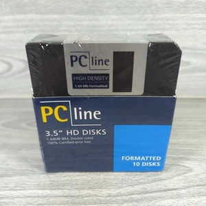 PC LINE 3.5" HD Disks x10 High Density 1.44MB IBM Double Sided 100% Error Free - Afbeelding 1 van 6