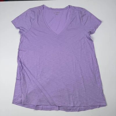 Camisa Lilly Pulitzer Para Mujer Grande Púrpura Cuello en V Slub Tejido Informal Camiseta Suave Top Foto 1 de 4