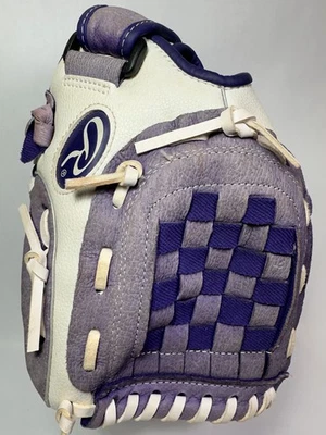 Rawlings FP115PURW  11 1/2" Purple White FP Softball Glove - Leather Palm - RHT - Image 1 of 4