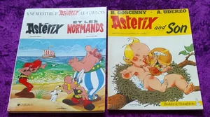 x2 Asterix Books - Asterix And Son PB +Asterix And The Normans French Edition HB - Picture 1 of 5