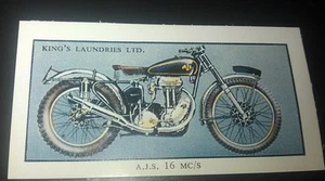 1953 AJS 16 MC/S Competition Motorcycle Orig UK Trade Card - Picture 1 of 2