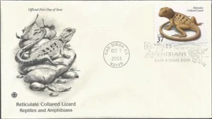Scott 3816 FDC - 37 cent stamps - 2003 - Reticulate Collard Lizard - FDOI - Picture 1 of 2