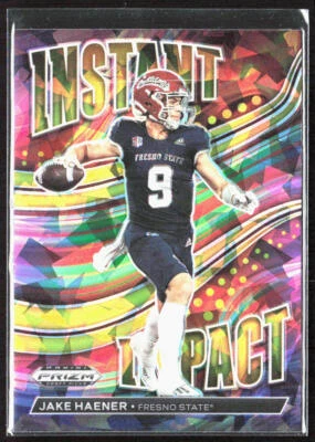 2023 Panini Prizm Draft Picks #II-7 Jake Haener Instant Impact Gold Ice - Image 1 of 2