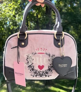 NEU! Neu mit Etikett Juicy Couture Urban Heritage Bowler Velours Umhängetasche Dusty Blush - Bild 1 von 10