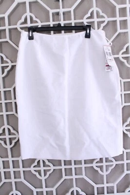 NWT Evan-Picone Skirt Womens 12 Petite White Business Work Career Preppy Zip - Image 1 of 4