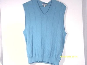 Chaleco CYPRESS LINKS Para Hombre Talla Grande Mediana Azul Algodón Texturizado Diseñado Diamante - Imagen 1 de 4