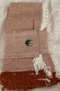 Threshold Pulled Thread Hem Orange Rust Napkins Set/4 New - Picture 1 of 2