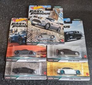 Hot Wheels Fast and Furious Premium Euro Fast E36,E46,DB5,Aventador,720S