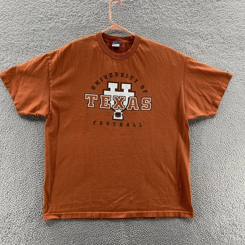 VINTAGE Texas Longhorns T Shirt Mens Extra Large College Football Orange NCAA Cover
