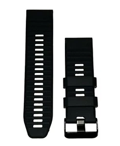 Uhrenarmband 25 mm schwarz mit weißem Gummi Ersatz für Nixon 51-30 Armband Garmin - Bild 1 von 12