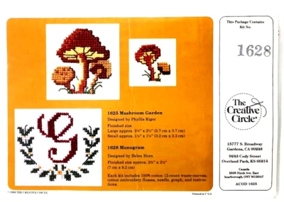 Stitchery Craft набор винтажный 1983 творческий круг 12 штук вышивка крестиком монограмма - Изображение 1 из 4