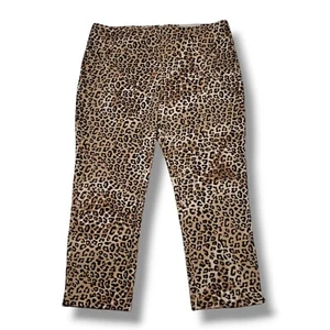 Chicos Juliet Slim Leg Pants Womens 16 Petite So Slimming Animal Print - Picture 1 of 10