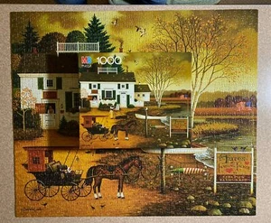 Vintage 1991 Charles Wysocki’s Americana “Plug’s Place” 1000 Pc Puzzle COMPLETE - Picture 1 of 1