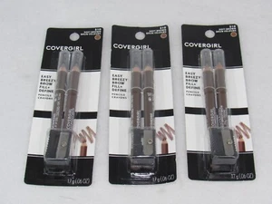 3 Covergirl Easy Breezy Brow Fill + Define Pencils+Sharpener #510 Soft Brown - Picture 1 of 4