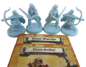 HEROQUEST: Rise Of The Dread Moon 4x ELVEN WARRIOR & ARCHER Minis y Cartas ¡NUEVO!! - Imagen 1 de 6