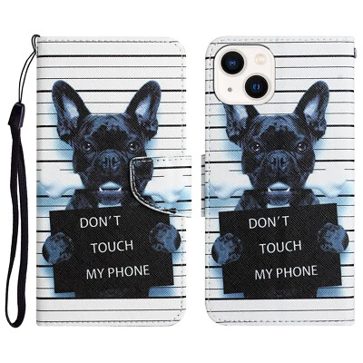 For Various Phone Case Cover Back Magnetic Flip Wallet Card Bag Holder Cool Dog - Image 1 of 4