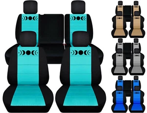 Front and Rear car seat covers fits Jeep Gladiator 2020-2022 Moon Phase design - Picture 1 of 22