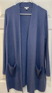 J. Jill Long Line Oversized Cardigan Sweater Sz S Casual Wool Silk Infused - Picture 1 of 6
