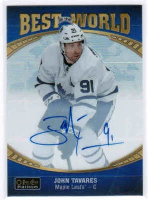 19/20 O-PEE-CHEE PLATINUM JOHN TAVARES BW-3 BEST IN THE WORLD AUTO MAPLE LEAFS - Image 1 of 3