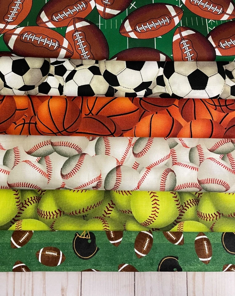 Equipo de pelotas deportivas de equipo de tela impresiones surtidas 100 % algodón acolchado vendido por nuevo Foto 1 de 1