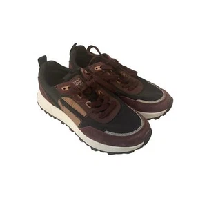 G-Star Raw Theq Run casual Suede Sneaker Burgundy Black Womens Size 8 - Picture 1 of 10