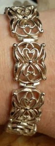 Vintage Designer Fine Sterling Silver Link Bracelet Size Average - Picture 1 of 12