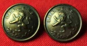 Two VTG Excelsior Blazer Jacket Buttons Antique Gold Brass Rampant Lion Men's - Picture 1 of 2