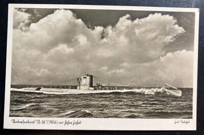 1938 Wilhelmshaven Germany Real Picture Postcard Cover Submarine U Boat U26 - Image 1 of 2