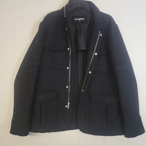 Karl Lagerfeld Paris Size Large Men's Black Wool-Blend Coat Jacket - Picture 1 of 11