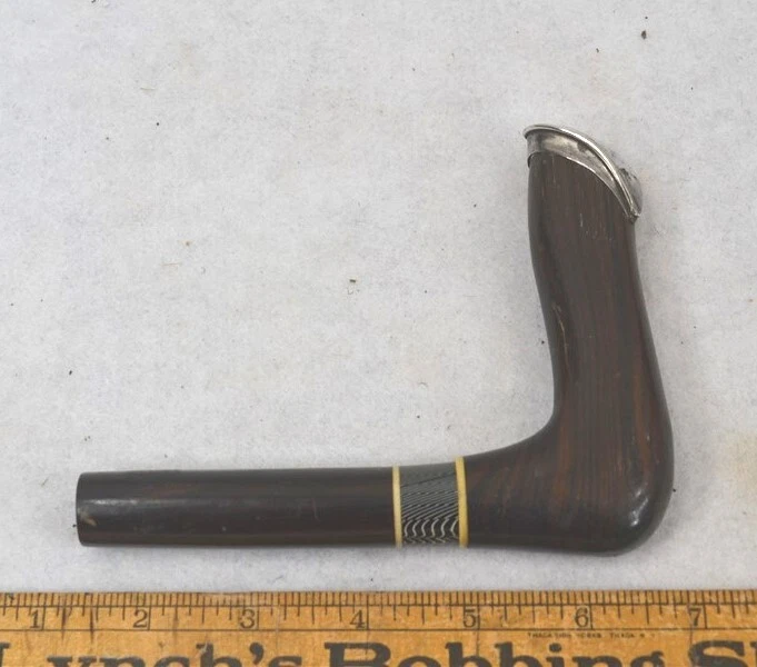antique cane handle walking stick umbrella parasol sterling silver w/wood 1890 - Image 1 of 4