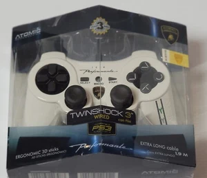 Black Twin Shock 3 Wireless Controller for Playstation 3 Lamborghi Decal Atomic - Picture 1 of 5