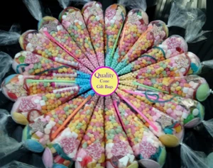 20 Pre filled Sweet Cone Bags Birthday Party Christening Wedding School Events - Picture 1 of 35