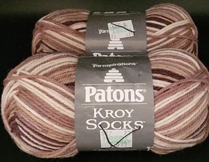 2 SKEINS/BALLS OF PATONS KROY SOCKS YARN - BROWNIES - Picture 1 of 4