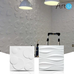 Art3d 12er-Pack 19,7""x19,7"" PVC 3D Wandpaneel, 3D strukturierte Wandpaneele 32 SF - Bild 1 von 17