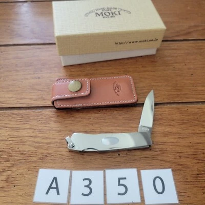 RARE MOKI MK-820LS CLIONE Knife All Stainless Lockback Knife Japan Inlay  - Image 1 of 4