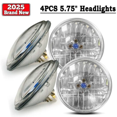 Faróis redondos 4 peças 5,75" 5-3/4" para GMC C15/C1500 Pickup C2500 Suburban - Imagem 1 de 4