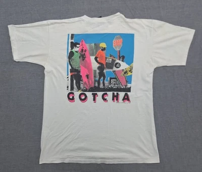 Vintage 80s Gotcha T Shirt Surf 1987 surfwear surfboard tee size XL - Image 1 of 4
