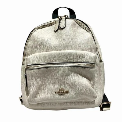 Import duty included  Coach Mini Backpack White Leather 8x7x3.5in - Image 1 of 4