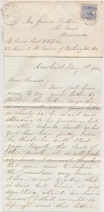 Acushnet Massachusetts #114 3c Locomotive cover w/ letter to St. Louis MO - Picture 1 of 3