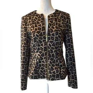 Giacca donna stampa leopardata Liz Claiborne Career full zip ufficio taglia small - Foto 1 di 10