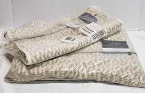 Ralph Lauren NEW Sanders Basketweave tan 2pc bath & hand towel set Antimicrobial - Picture 1 of 8